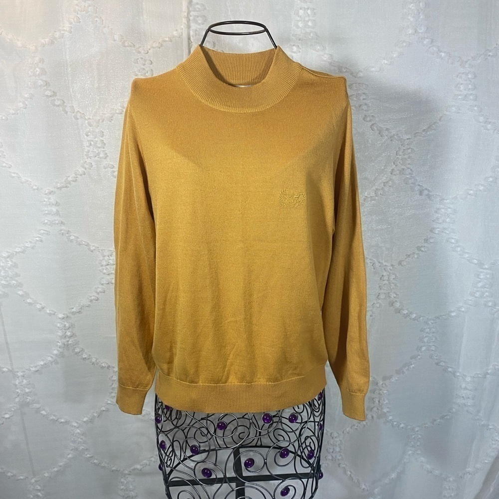 Belle de jour mustard mock neck knit sweater size S